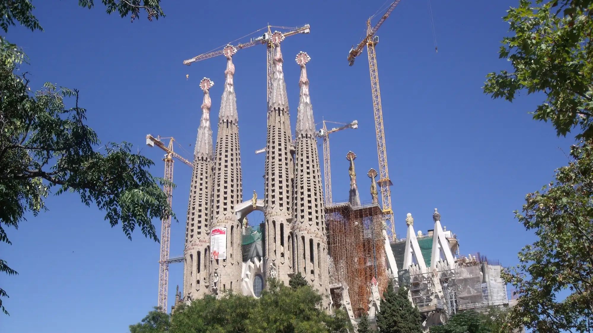 The towers of the Sagrada Família in Barcelona