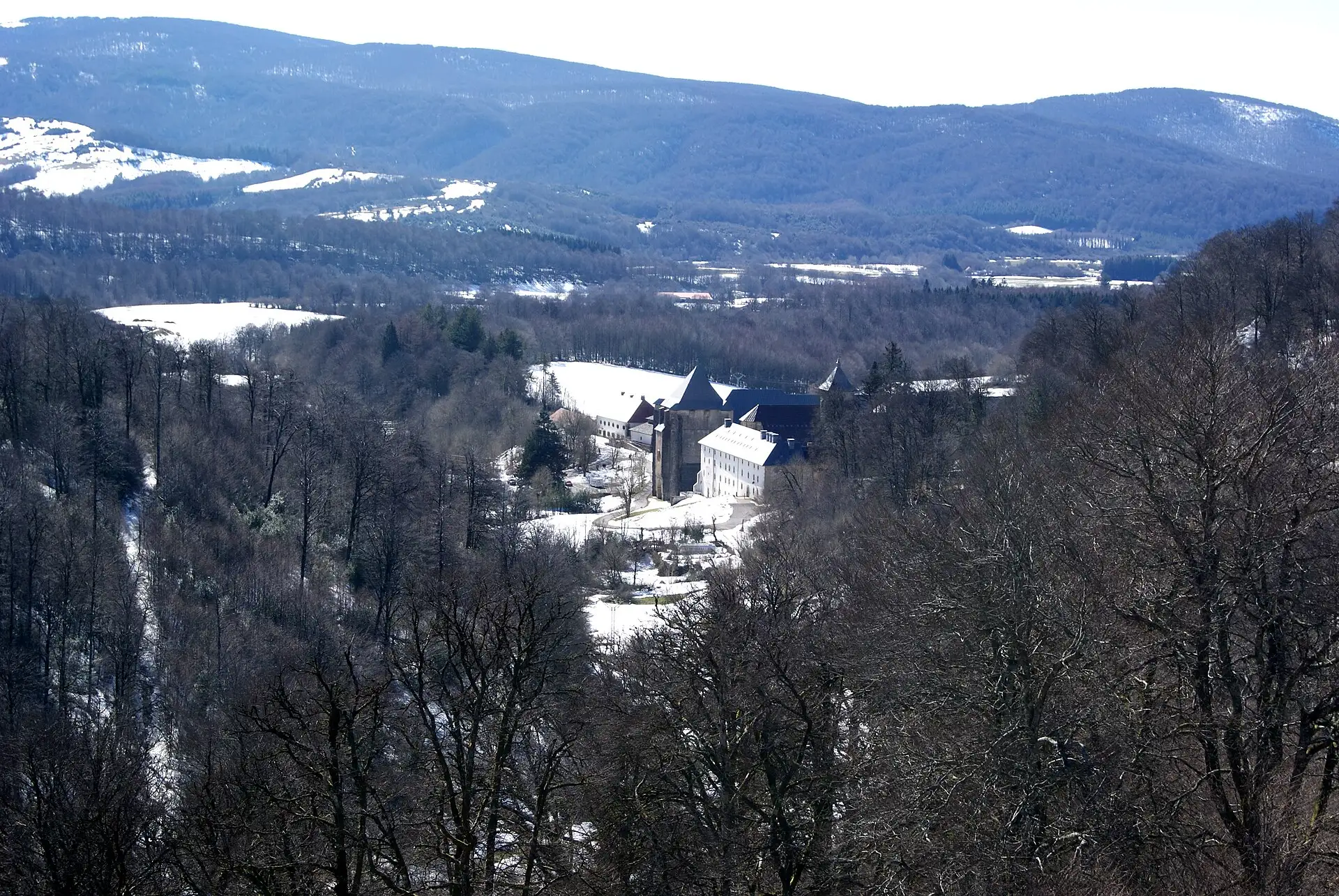 The collegiate church of Roncesvalles at the foot of the pass